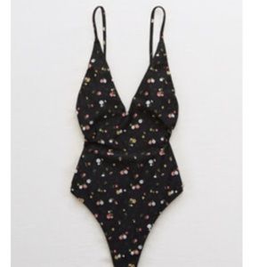 Floral Aerie super plunge one piece swimsuit